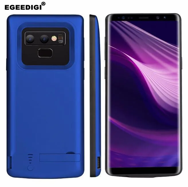 

Egeedigi 5000mAh Silicon Battery Case For Samsung Note 9 Stand Holder USB Power Bank External Charger Backup Cover For All Phone