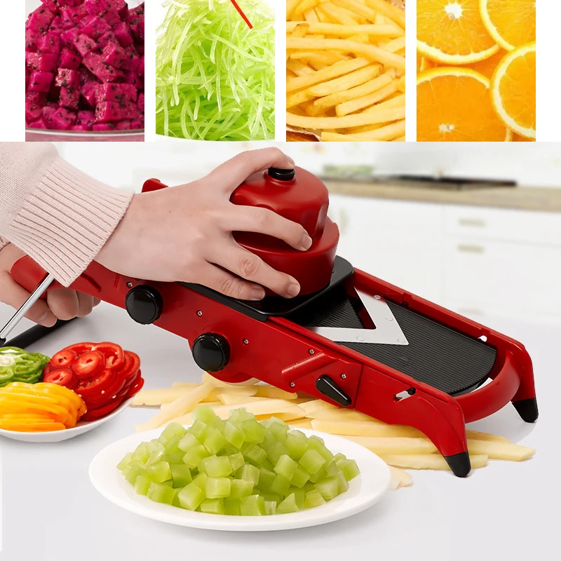  Kitchen Vegetable Fruit Chopper Cutter Cocina Multi-Function Slicer Food Shredder Adjustable Stainl - 33039126900