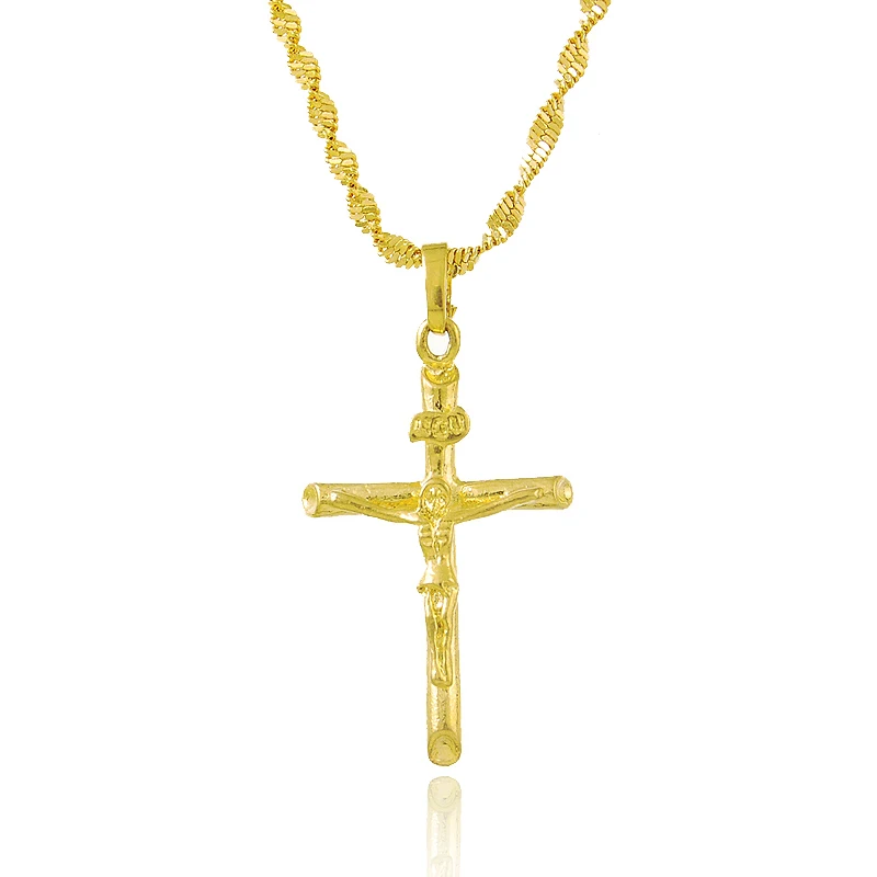 

24k yellow gold GP women/ men Pendant with chain Necklaces, high quality charm necklaces hot sale gold women jewelry