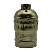 Винтаж Эдисон лампа держатель E27 лампа Разъем Ретро Бронзовая UL алюминия подвесной светильник основы 250 В свет потолочные розетки 10 шт