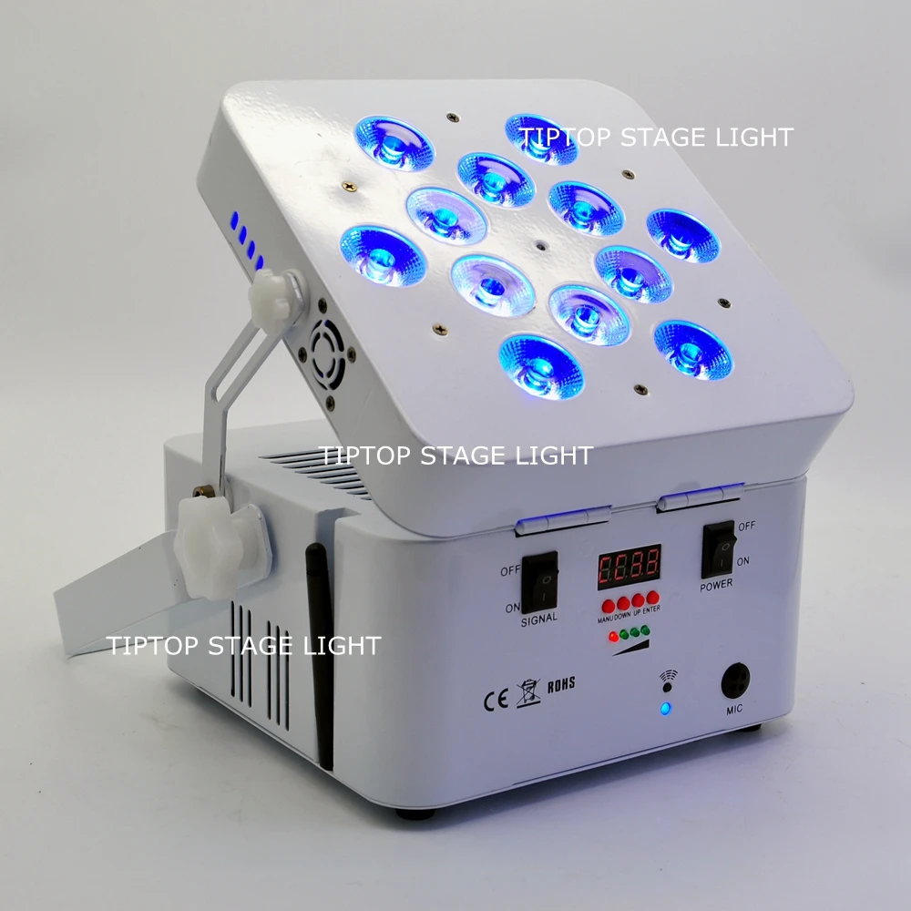  Freeshipping 8 Pack Android System SmartPhone App Control battery&wireless 12x18W RGBWA UV 6in1 Wir