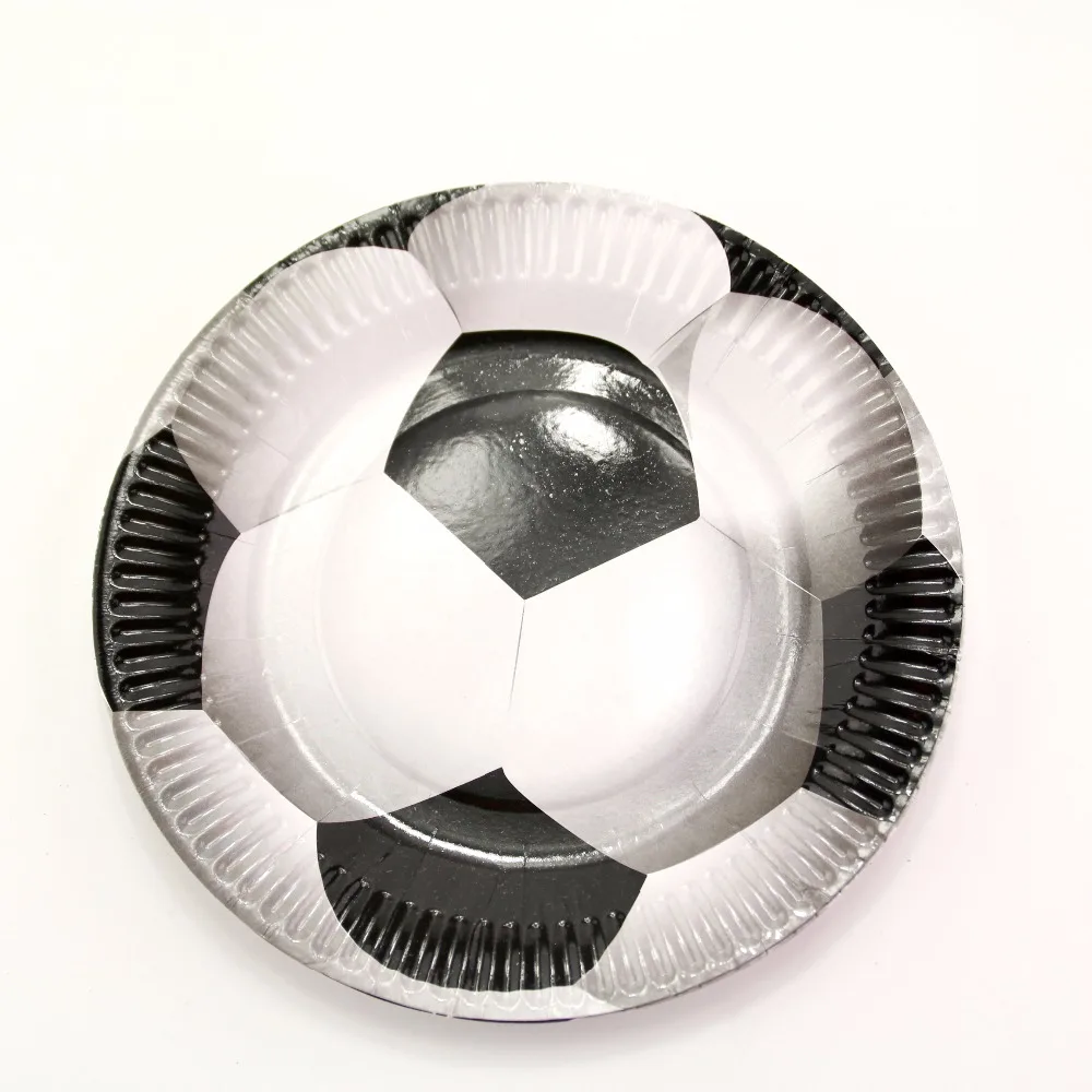 

Football Theme Party 10pcs Cartoon Paper Plates Disposable Round Soccer Cake Plate Birthday Party Dish Supplies Decoration