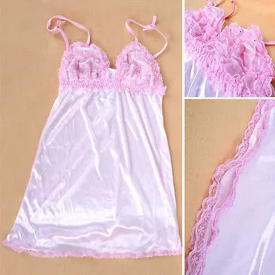 Женское нижнее белье одежда для сна ночная рубашка розовая пижама|dress chemise|underwear