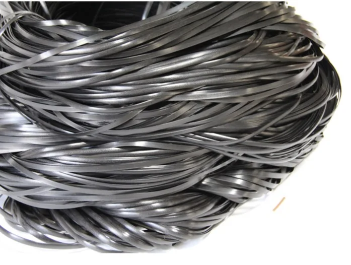 65Meters Wide:8mmThickness:1.2mm Black Gradient Flat Synthetic Rattan Weaving Material Plastic Knit Repair Chair Table PE Rattan