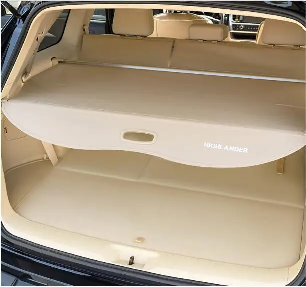 

JIOYNG Car Rear Trunk Security Shield Cargo Screen Shield shade Cover For Toyota Highlander 2015 2016 2017 2018 (Black, beige)