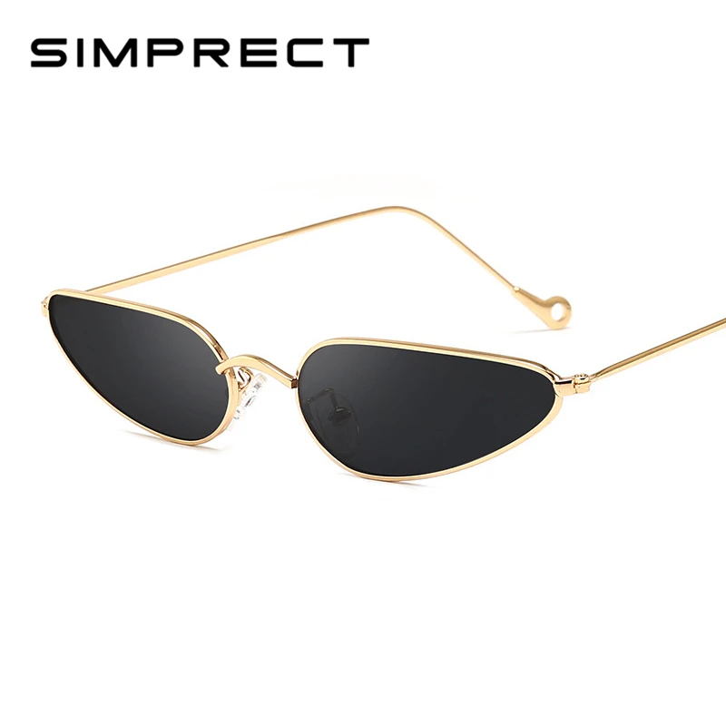 

SIMPRECT 2019 Small Sunglasses Women Cat Eye Vintage Metal Black Cateye Sun Glasses Fashion Retro Brand Designer Sunglass YJ1037