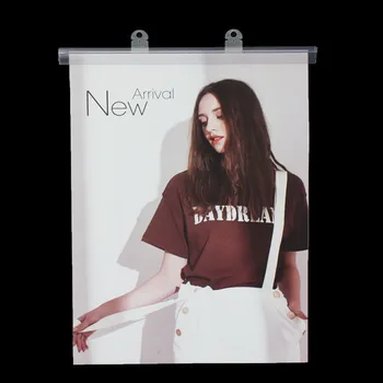 

60cm Poster banner clip rail extruded hook hanger Rails photo picture snap frame clips tube plastic poster sign hanger holder