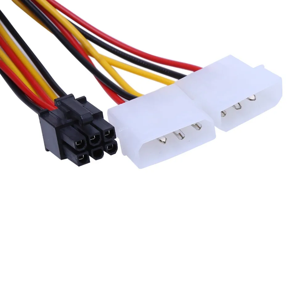 10 шт./компл. двойной кабель адаптера Molex 4 контактный к одному PCI E 6 контактному