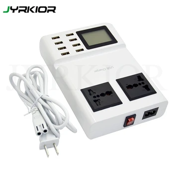 

Jyrkior Universal Power Supply 8 Multi-Port USB Portable Travel Wall Charging Station with LCD Display For iPhone Samsung iPad