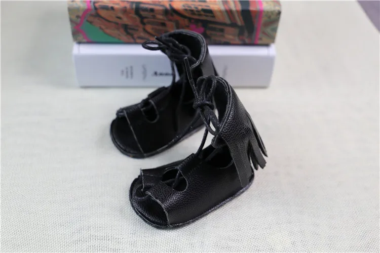 Летние сандалии-гладиаторы для маленьких девочек; модная черная обувь для малышей с высокой полой подошвой; детские ботинки-мокасины