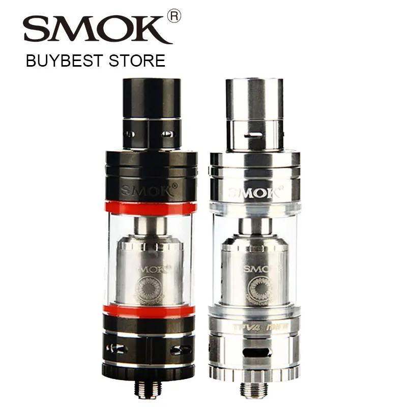 

Original SMOK TFV4 Mini Tank 3.5ml Atomizer Adjustable Airflow TF-V4 Cartomizer with RBA Head for e-Cigs Vape Box MOD Battery