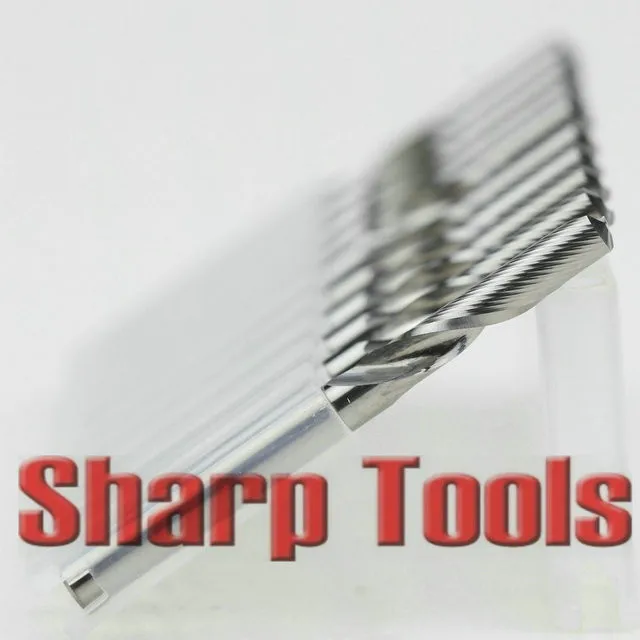 

10pcs 3.175*20MM Single Flute Cutters Solid Carbide Cutting Tools Woodworking Bits, Engraving Carving MDF PVC Board Acrylic