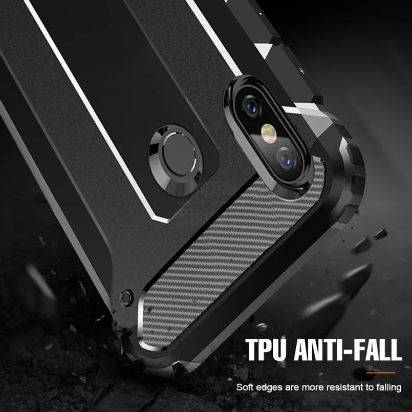 

Armor Case For Xiaomi Redmi Note 7 6 6pro Note 5 Luxury Shockproof Case Cover For Xiaomi Mi A1 A2 Redmi 6A Bumpers Funda Coque
