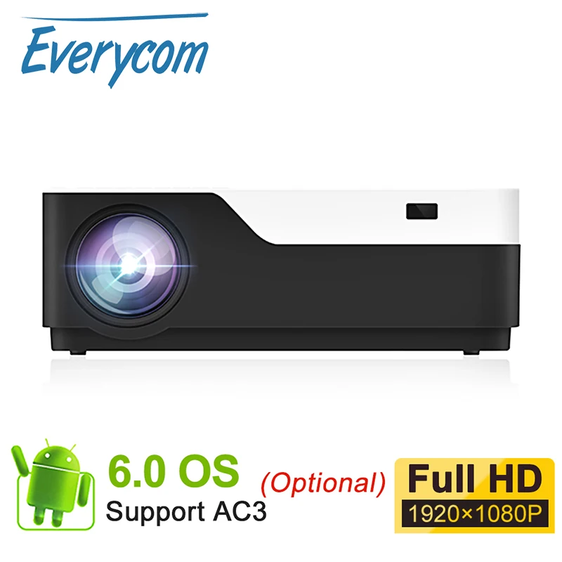 Everycom M18 الأصلية 1920X1080 الحقيقي الكامل HD العارض المنزل الوسائط المتعددة لعبة فيديو العارض متعاطي المخدرات (اختياري الروبوت WiFi AC3)