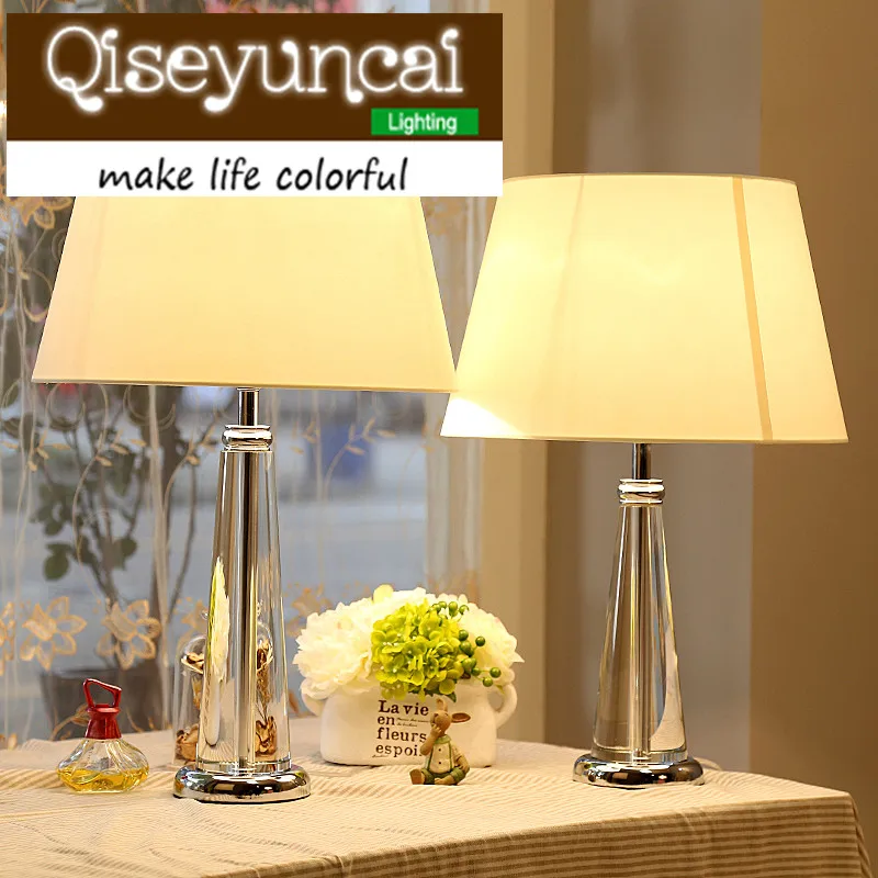 

Qiseyuncai Modern warm and warm crystal bedside adjustable light LED table lamp simple creative decoration fashionable lighting