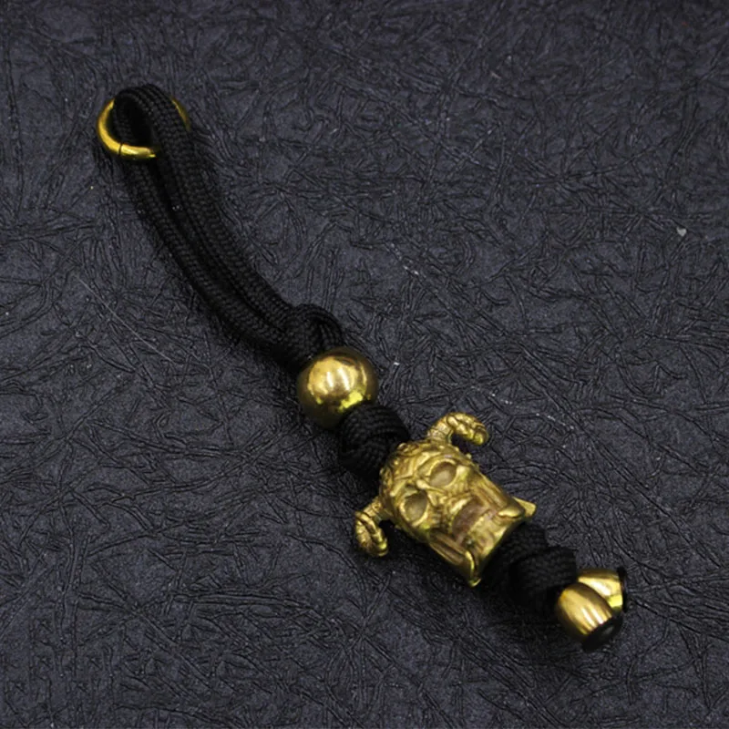 Pingente de Bronze de Cobre Edc Orc Berserker Crânio Puro Crânio Capacete Diy Gota Corda Lanterna Pingente Contas Paracord Ferramenta Acessórios 10 Corda Lanterna Pingente Contas Paracord Ferramenta Acessórios