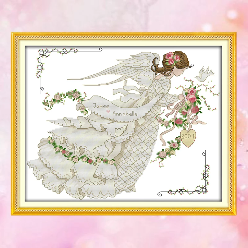Joy Sunday wedding cross stitch needlepoint kits embroidery Flower