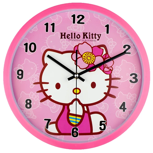 Buy Cartoon Hello Kitty Round Shape Home Wall Clock Color Random from Reliable