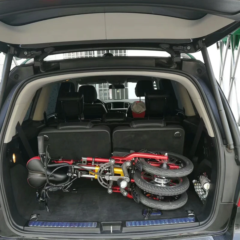 Bicicleta eléctrica plegable rápida de un botón bicicleta eléctrica de tres ruedas doble batería de moda para padres e hijos bicicleta de viaje