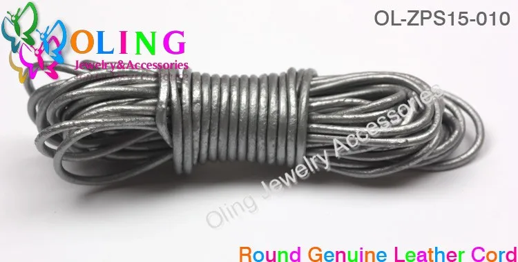 OlingArt 1,5 мм 5 м ремесло многоцветный круглый шнур из натуральной кожи/DIY серьги браслет колье ожерелье ювелирные изделия изготовление шнуров