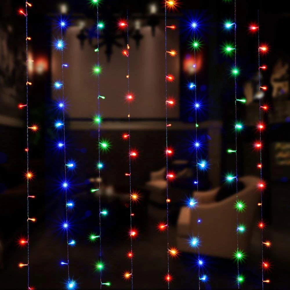 Светодиодный светильник-занавеска, новогоднее праздничное украшение, гибкий оконный светильник, Рождественская Свадебная вечеринка, AC 220V 110V EU/US Plug