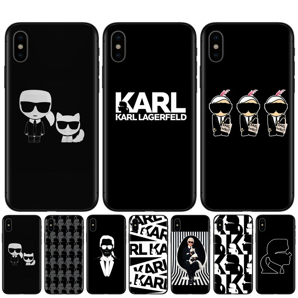 

Karl Lagerfeld Soft Silicone TPU Phone Cases For iPhone 8 8Plus 7 7Plus 6 6S Plus X XS MAX XR 10 5S SE Coque Shell Back Cover