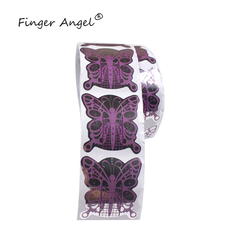 Finger Angel 50/100/500 шт. формы ногтей Nail Art Руководство Бумага советы бабочка Гель-лак для ногтей УФ расширение французский для маникюра