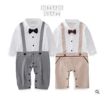 

New Newborn Baby Clothing Sets Jumpsuit Cotton Boys Romper Long Sleeves Baby Gentleman Clothes Rompers 8sets/lot