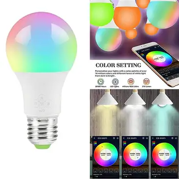 

Smart Bulb WIFI 4.5W E27 RGB Color Dimmable Smart Light LED Bulb Amazon Alexa Google Home IOS/Android Remote Control LED Lamp