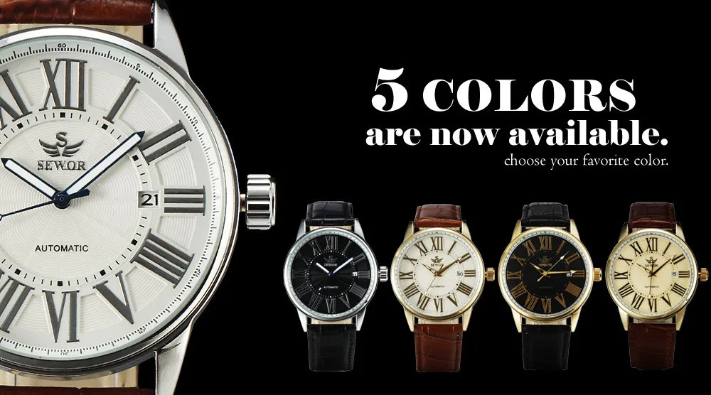 2016 new fashion SEWOR brand design business calendar clock men male automatic mechanical self wind leather wrist dress watch 70 2016 new fashion SEWOR brand design business calendar clock men male automatic mechanical self wind leather wrist dress watch