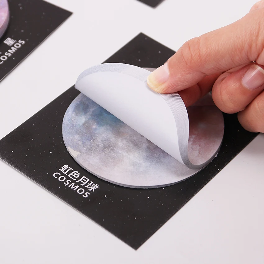 Корейские милые одинокие планеты Земля Луна Стикеры с Нептуном круглой формы блокнот для заметок