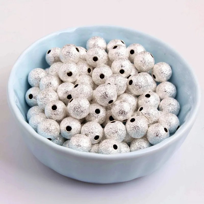 

Kwoi Vita Retail 1000pcs/Lot Charm Round Chunky Metal Stardust Spacer beads for Jewelry Findings Making 4mm 5mm 6mm 8mm 10mm