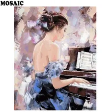 5D DIY алмазная живопись аксессуары пианино девушка фото на заказ алмазная живопись полный квадратный daimond картина Бриллиантовая живопись
