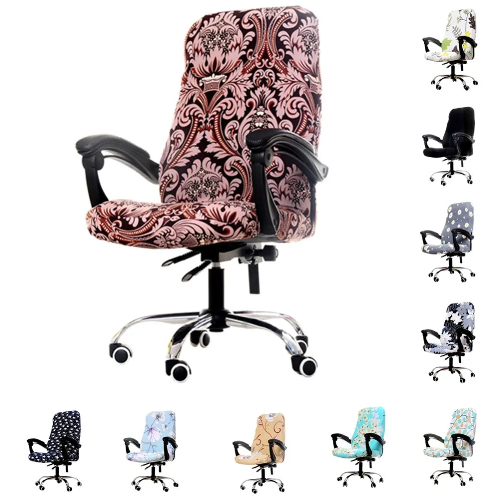 

Rotating Office Computer Chair Cover Spandex Printed Covers Stretch Seat Case Removable office Chairs Silpcover housse de chaise