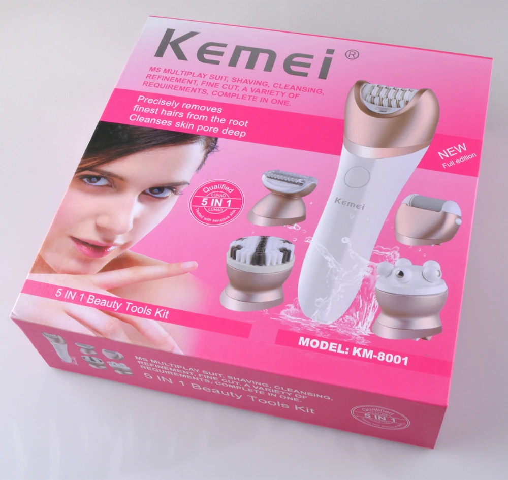 KM8001 5 In 1 Beauty Tools Kit Lady Hair Remover Shaver, Waterproof