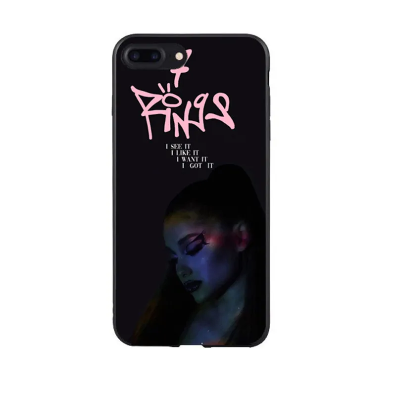 TPU 7 колец Thank U seguinte Ariana grande macio cores doces caso de telefone para Для iPhone 11 11PROMAX 6s 7 8 plus x XS XR XSMAX - Цвет: TPU