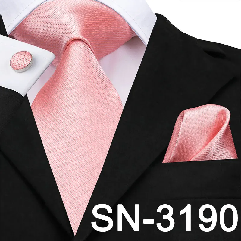 SN-3190 Hi-Tie Шелковый мужской галстук розовый цветочный галстук для мужчин Роскошный шелковый галстук платок модный дизайнерский бизнес Свадебный мужской галстук s - Цвет: SN-3190