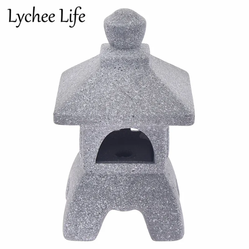 

Lychee Life Mini Stone Lamp Model Japan Style Tearoom Home Garden Decoration Crafts Zen Antiquing Sand Miniatures Figurines