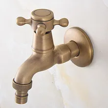 Antique Brass Wall Mount Bathroom Single Cross Handle Washing Machine Faucet /Garden Water Tap / Laundry Sink Water Taps mav322 Antique Brass Wall Mount Bathroom Single Cross Handle Washing Machine Faucet /Garden Water Tap / Laundry Sink Water Taps mav322