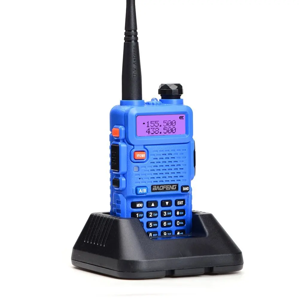 4 шт. BAOFENG UV-5R рация двухстороннее радио FM приемопередатчик двухдиапазонный DTMF кодированный VOX Сигнализация светодиодный фонарик ключ замок - Цвет: Blue