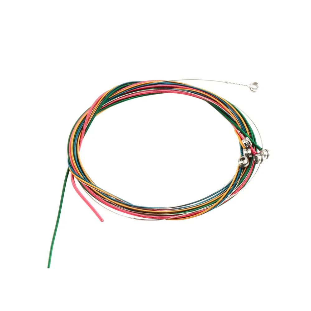 6pcs Multi Color 1-6 E B G D A E Rainbow Colorful Strings Set for Acoustic Guitar
