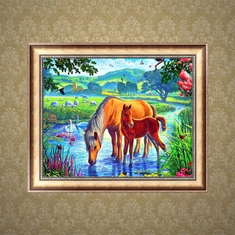 Лошадь Diy 5D алмазная картина вышивка животное вышивка крестиком комплект домашнего декора подарок