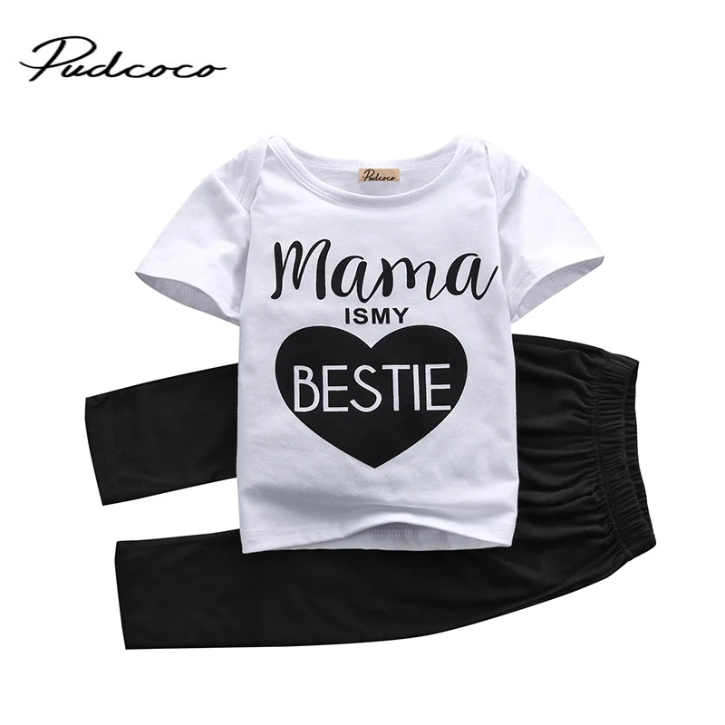Baby clothing Rompers kids boys summer style clothes Cotton Mama Printed Short Sleeve T Shirt+Trousers Tracksuit Suits rompers |