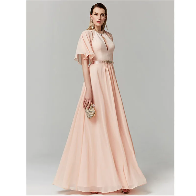 TS Couture принцессы трапециевидной формы Холтер этаж Длина шифон