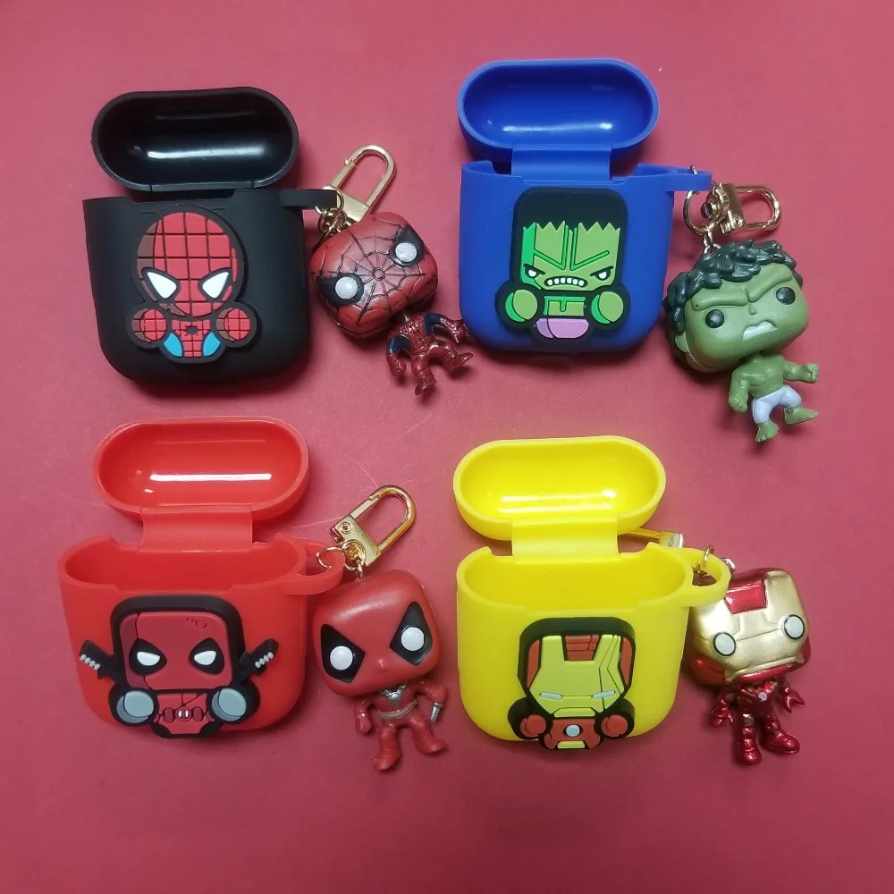 

For AirPods Case Bluetooth Wireless Earphone Case For Apple Airpods 2 Charging Box Cartoon Protect Cover with Pendant