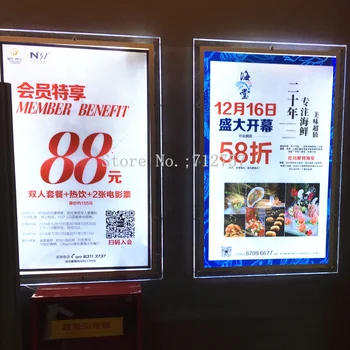 

10PCS Wall Mounted Ultra Slim Acrylic Frame LED Edge-lit Advertising Light Box for Shopping Mall Acrylic LED Signs