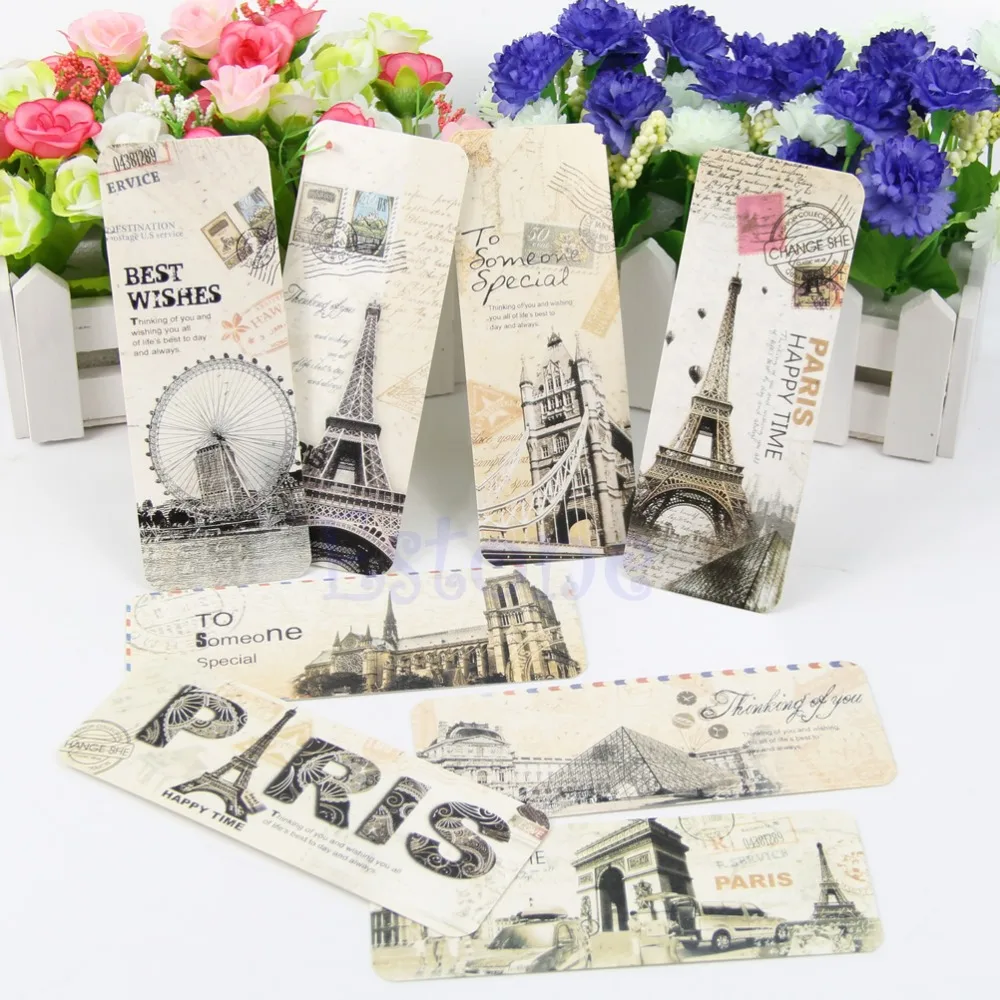 

30x France Paris Eiffel Tower Different European Scenes Vintage Bookmark Set New
