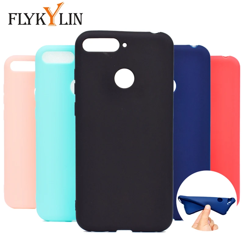 

FLYKYLIN Silicone TPU Case For Huawei Honor 7C Case Cute Candy Color Cover on For Honor7C AUM-L41 RU 5.7" Phone Cases Soft Coque