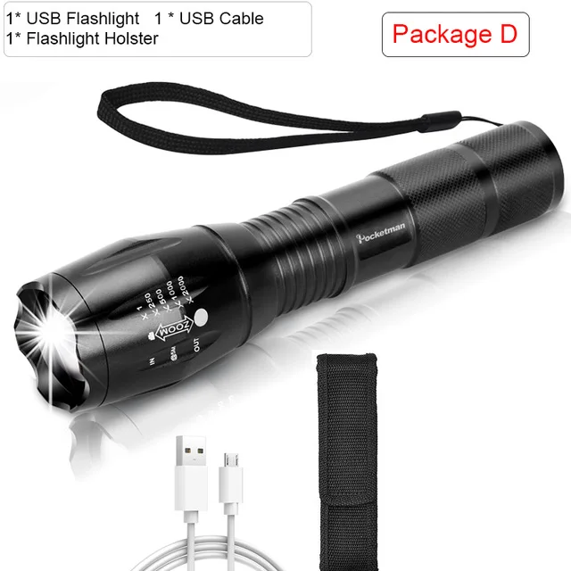 Самый яркий USB фонарь, светодиодный L2/T6+ COB, тактический фонарь, масштабируемый, высокая мощность, zaklamp, перезаряжаемый светодиодный фонарь - Испускаемый цвет: D