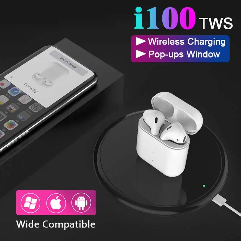

i100 tws bluetooth earphone wireless gaming headset gamer ear buds w1 chip wireless headphone bluetooth earbuds for apple iphone